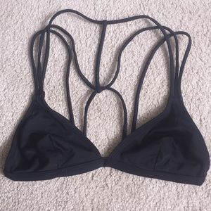 L.A. Hearts Black Strappy Bikini Top